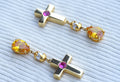 Yellow Cross Drop Earrings (PRE-ORDER)