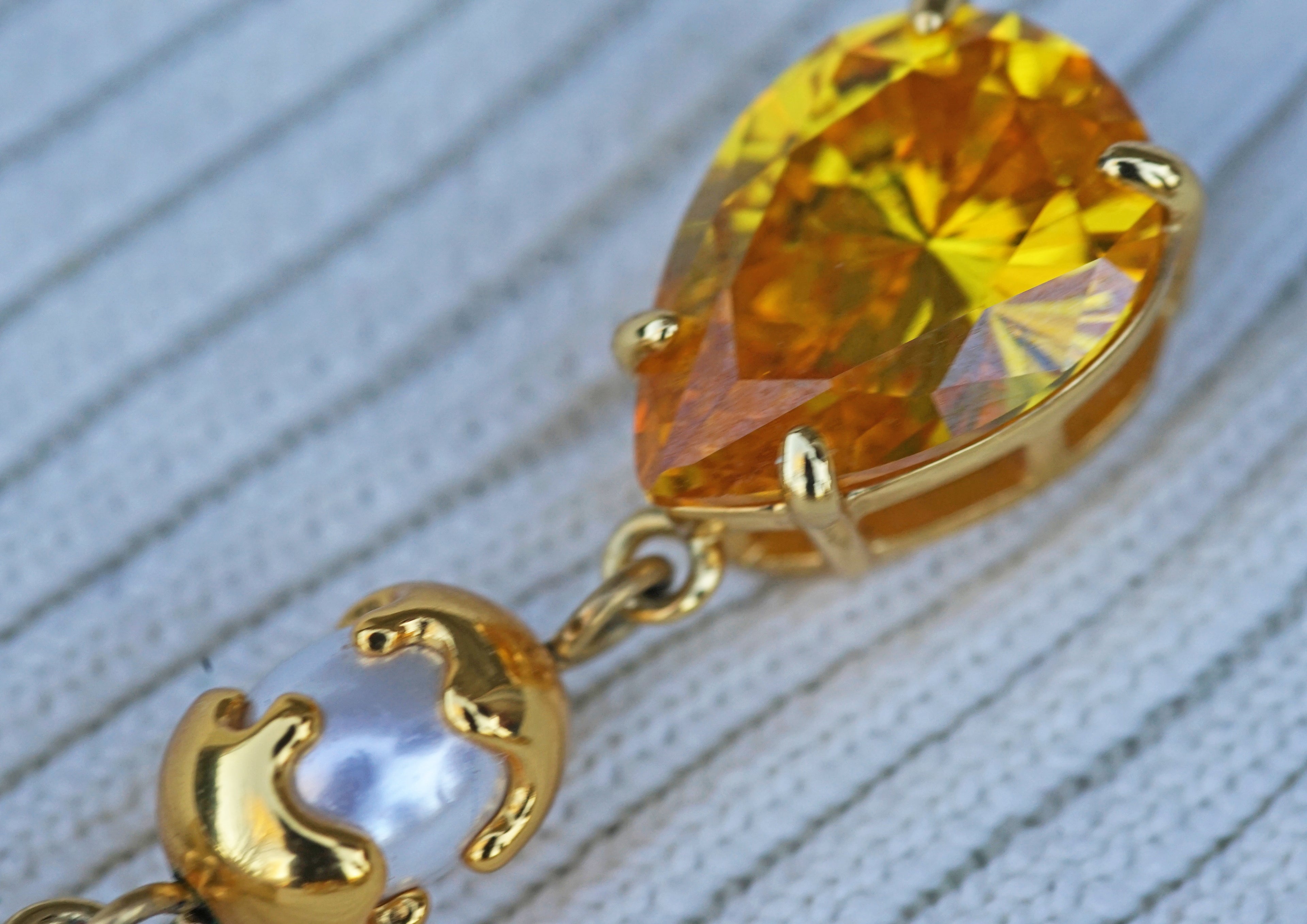 Yellow Cross Drop Earrings (PRE-ORDER)
